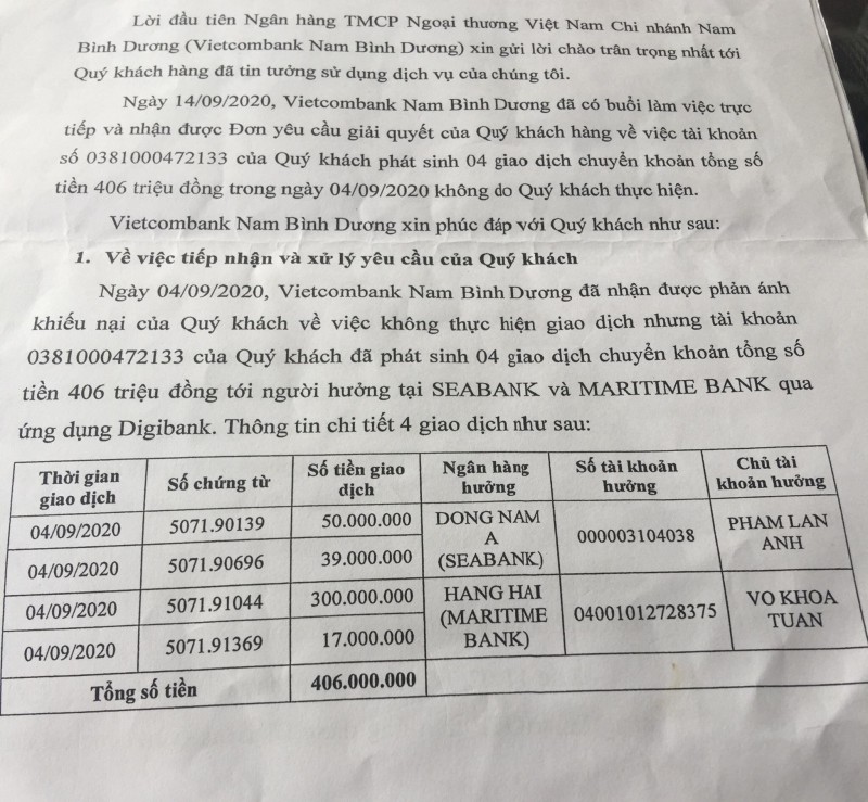 Tài chính - Ngân hàng - Bỗng dưng mất hơn 400 triệu trong tài khoản: Vietcombank nói gì?