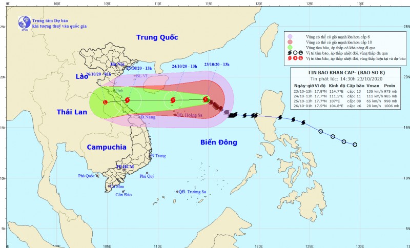 Tin nhanh - Bão số 8 gây mưa lớn ở miền Trung từ đêm mai