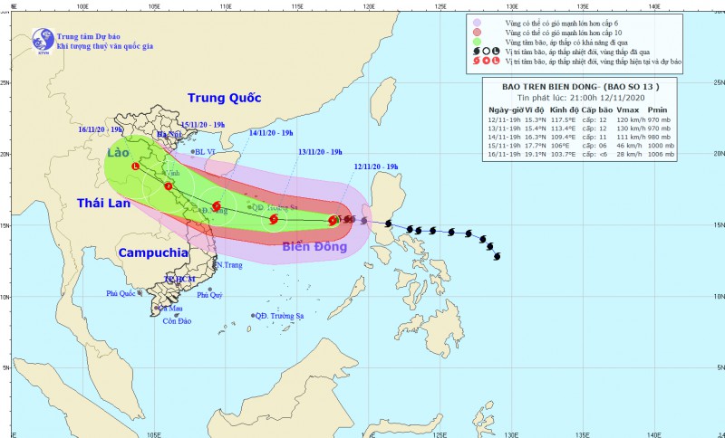 bao so 13 di chuyen nhanh huong vao ha tinh den thua thien hue